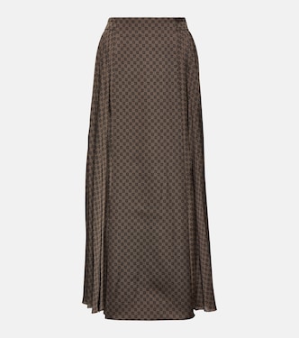 Falda midi de jacquard con monograma | Balmain
