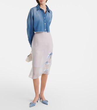 Camisa cropped 4G de denim | Givenchy