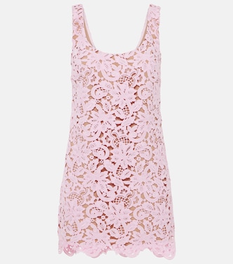 Vestido corto de encaje floral | Self-Portrait