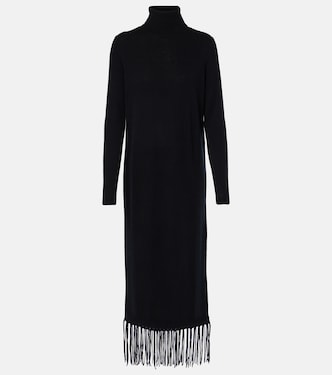 Vestido de lana y cachemir con flecos | Jardin des Orangers