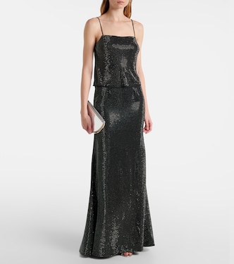 Camisole in chiffon di seta con cristalli | Roland Mouret