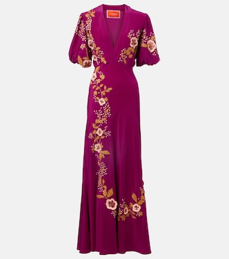 Bestickte Robe Marlene aus Seide | La DoubleJ