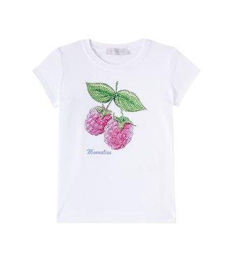Embellished cotton-blend jersey T-shirt | Monnalisa