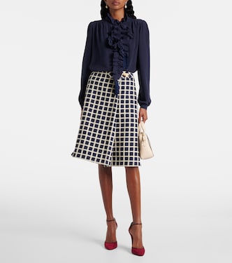 Jupe-short midi en laine et coton mélangés | Valentino