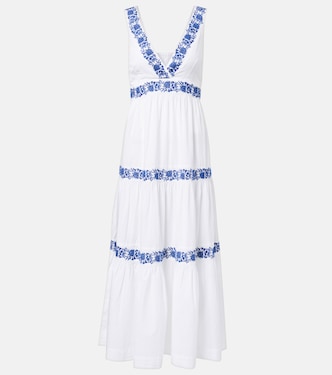 Cannes embroidered cotton maxi dress | Heidi Klein