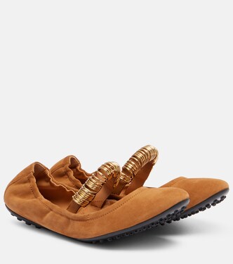 Bailarinas Mary Jane Dee de ante adornadas | Tod's