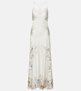 Floral silk satin slip dress | Camilla