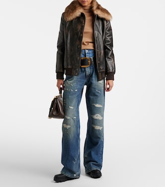 Distressed High-Rise Wide-Leg Jeans | Dolce&Gabbana