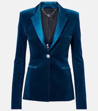 Cotton-blend velvet and satin blazer | Rabanne