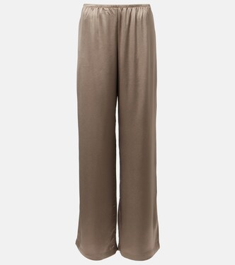Barb satin wide-leg pants | Leset