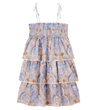 Daylight floral tiered denim dress | Zimmermann Kids