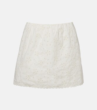 Salma embroidered cotton miniskirt | Posse