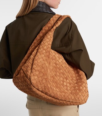 Campana Intrecciato Large suede shoulder bag | Bottega Veneta