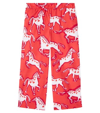 Horse printed cotton poplin pants | Stella McCartney Kids