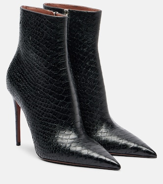 Vera 105 snake-effect leather ankle boots | Paris Texas