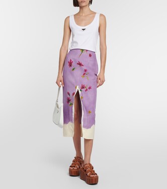 Sandali in pelle con zeppa | Prada