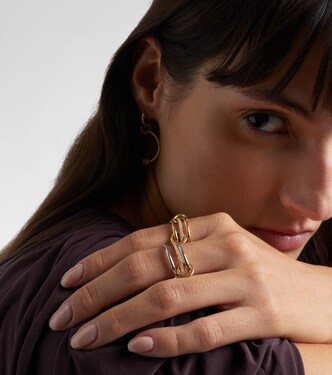 Sonny 18kt yellow gold linked rings with diamonds | Spinelli Kilcollin