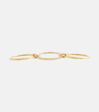 Sonny 18kt yellow gold linked rings with diamonds | Spinelli Kilcollin