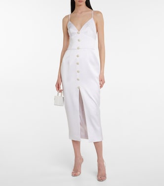 Verziertes Midikleid aus Satin | Rasario