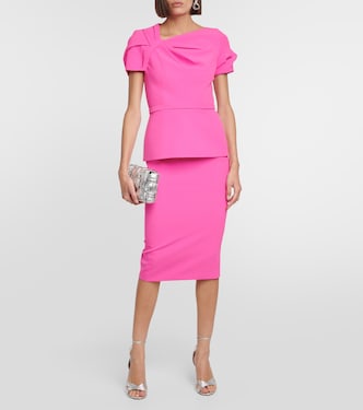 Peplum crêpe midi dress | Safiyaa