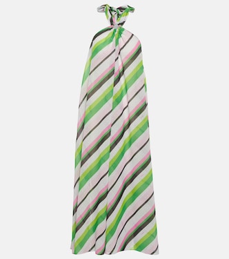 Halterneck chiffon midi dress | Ganni
