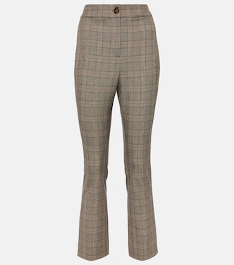 Pantaloni slim a vita alta a quadri | Veronica Beard