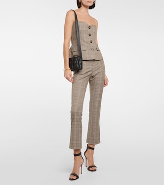 Pantaloni slim a vita alta a quadri | Veronica Beard