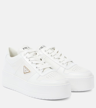 Downtown Bold leather platform sneakers | Prada
