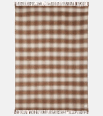 Plaid wool and cashmere flannel throw | Loro Piana