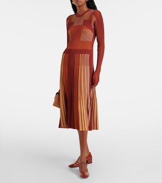 Vestido midi plisado a rayas | Tod's