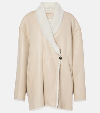 Abrigo Elanore de piel con borrego | Isabel Marant