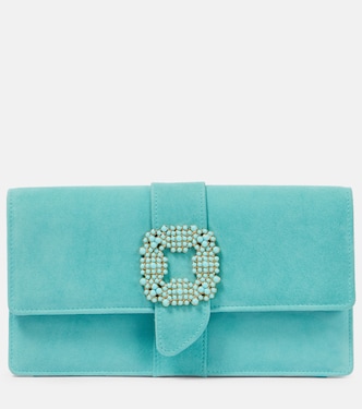 Capri embellished suede clutch | Manolo Blahnik