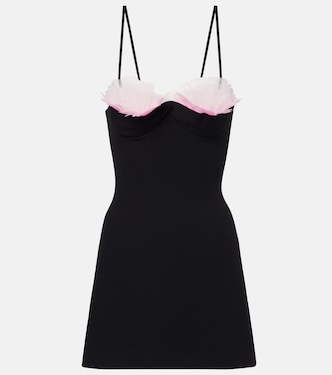 Minikleid aus Cady mit Federn  | David Koma
