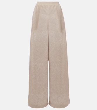 Pantaloni in lino e seta a gamba larga | Alaïa
