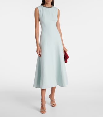 Robe midi en laine et soie à ornements | Roland Mouret
