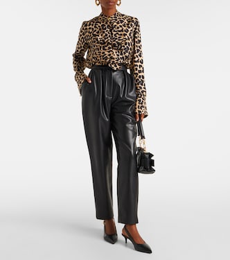 Leopard-print ruffled silk shirt | Balmain