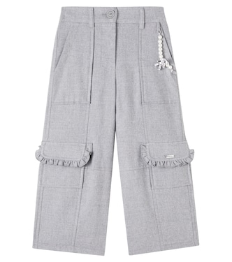 Pantalones en mezcla de algodón adornados | Monnalisa