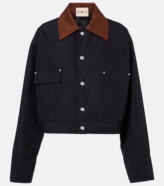Cropped twill jacket | Plan C