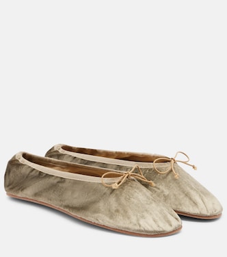 Round velvet ballet flats | The Row