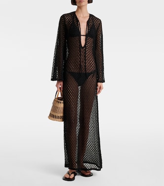 Open-knit tie-neck lamé kaftan | Missoni