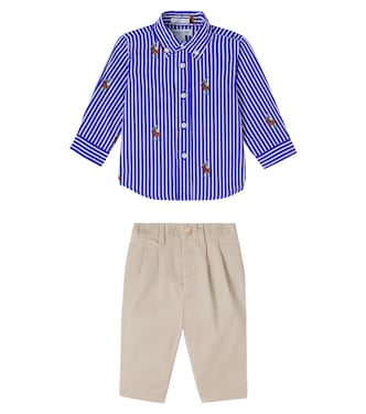 Baby Polo Bear cotton shirt and pants set | Polo Ralph Lauren Kids