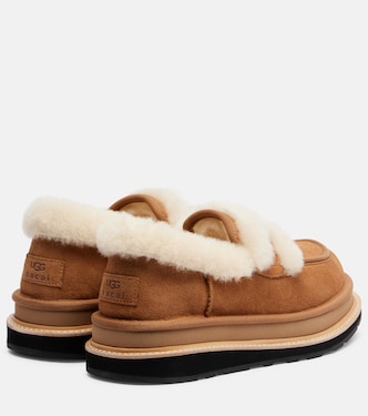 x UGG suede and shearling penny loafers | Sacai