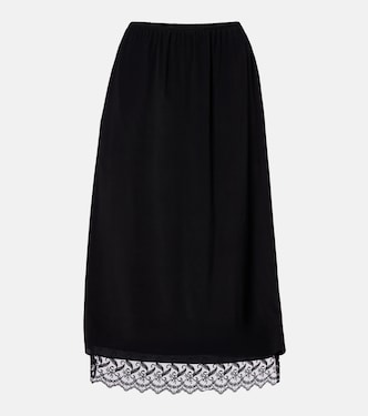 Robe midi en crêpe de Chine à dentelle | Simone Rocha