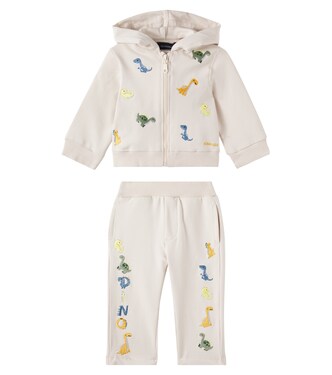 Baby cotton-blend hoodie and sweatpants set | Monnalisa