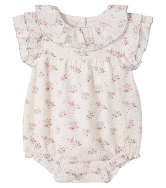 Baby floral ruffled cotton bodysuit | C'era Una Volta