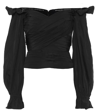 Taffeta off-the-shoulder top | Self-Portrait