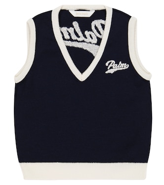 Gilet en jacquard de laine à logo | Palm Angels Kids