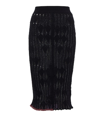 Falda midi en mezcla de algodón calado | Acne Studios