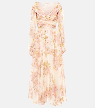 Ruched floral silk georgette gown | Giambattista Valli