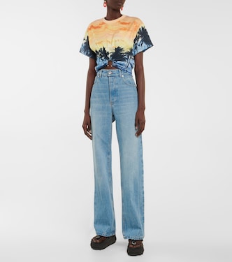 Printed cotton crop top | Rabanne